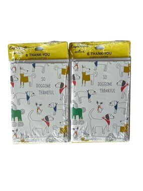 NEW Hallmark Expressions Cute Dogs Doggone Thankful Thank You Cards & Envelopes